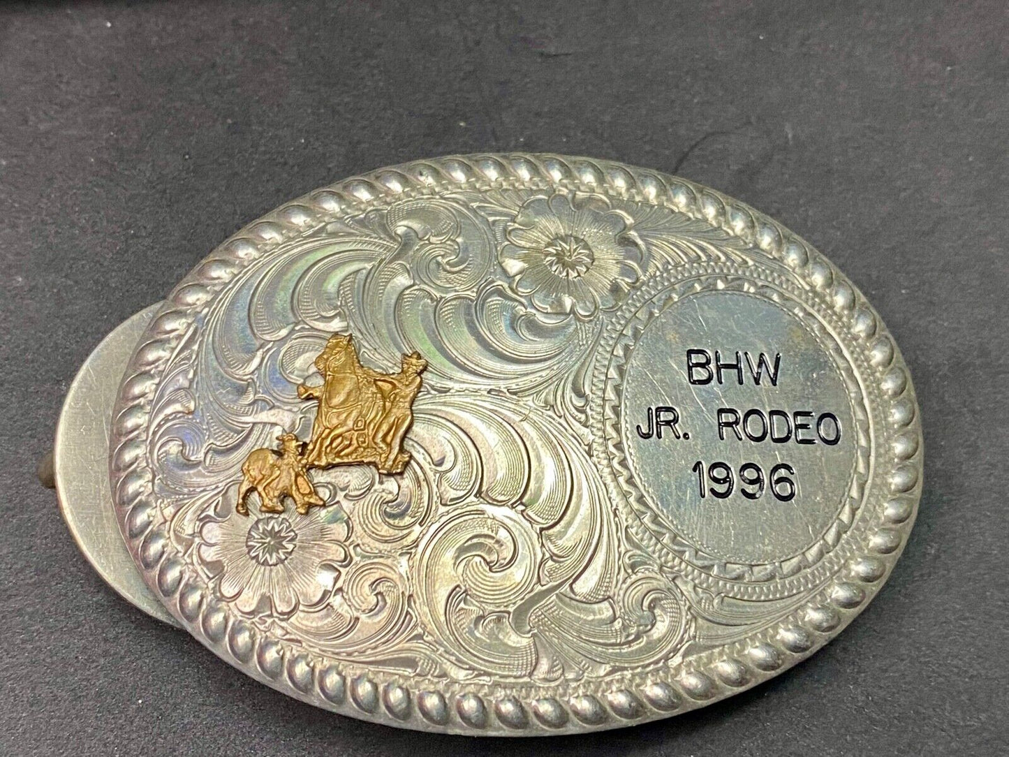 Bhw Jr. Rodeo 1996 Trophy Style German Silver Western Belt Buckle By Wage’s
