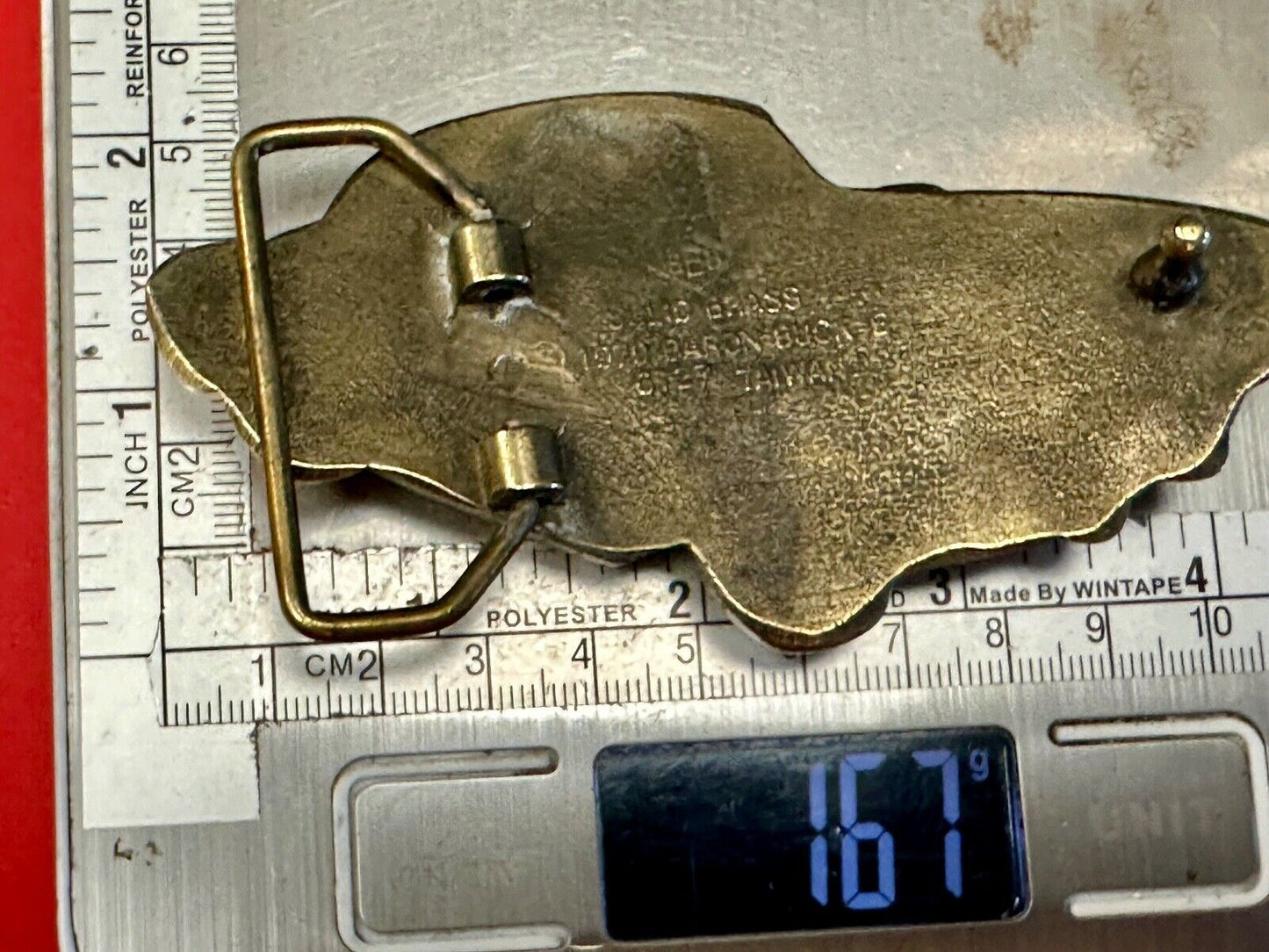 1st Generation Corvette Solid Brass Car Collectors Baron Belt Buckle 1979