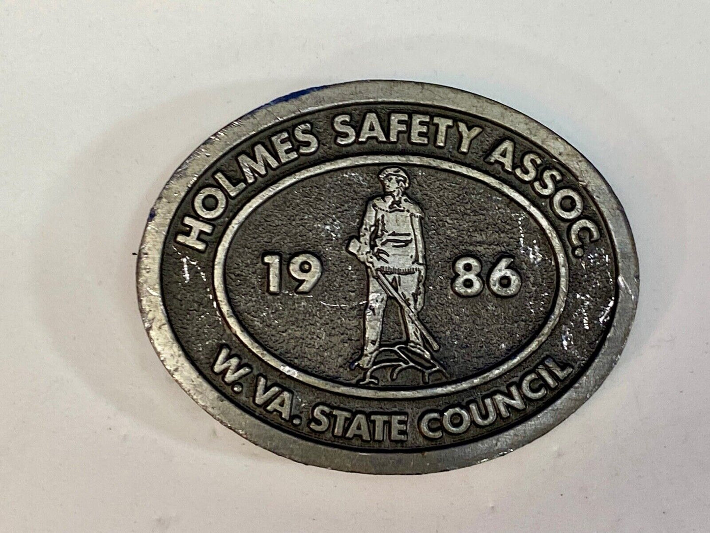 Vintage 1986 Holmes Safety Assn. West Virginia Council Belt Buckle Fox Adds