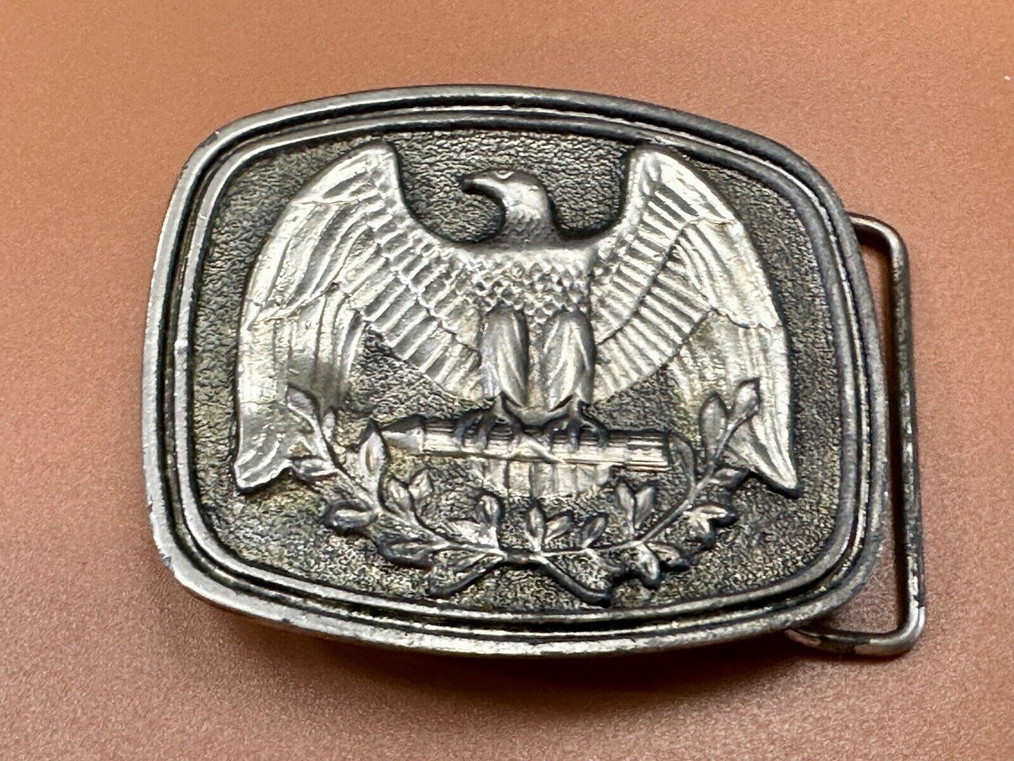 USA patriotic emblem Eagle Olive Branch Seal Vintage Numbered belt buckle