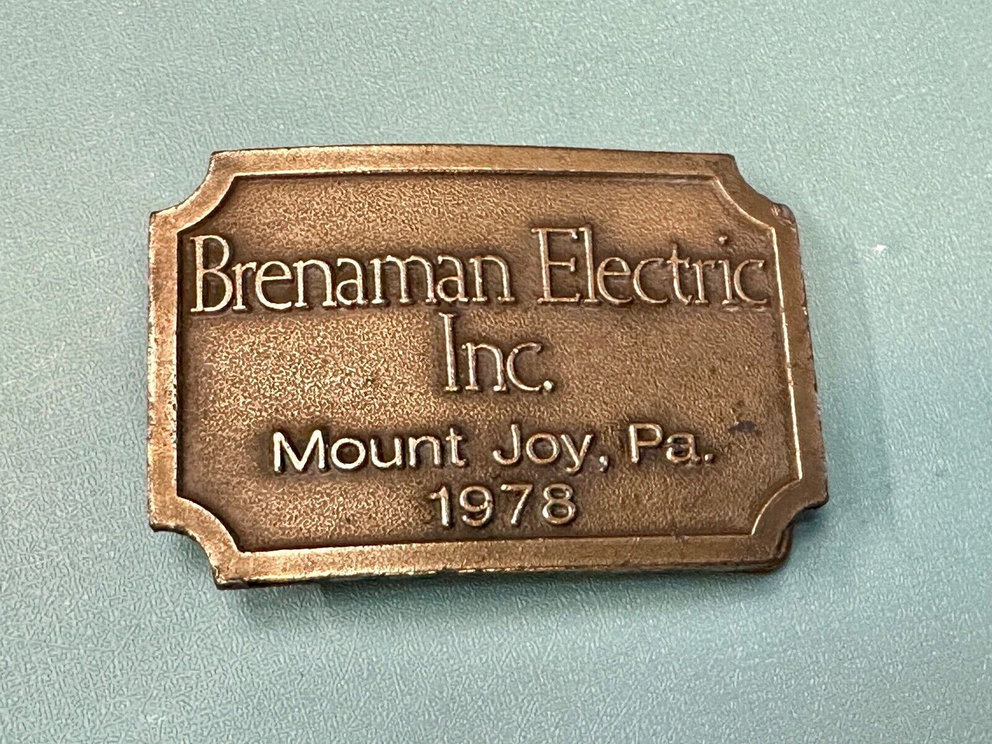 Vintage Brendaman Electric Company Inc - Mount Joy PA Hitline belt buckle