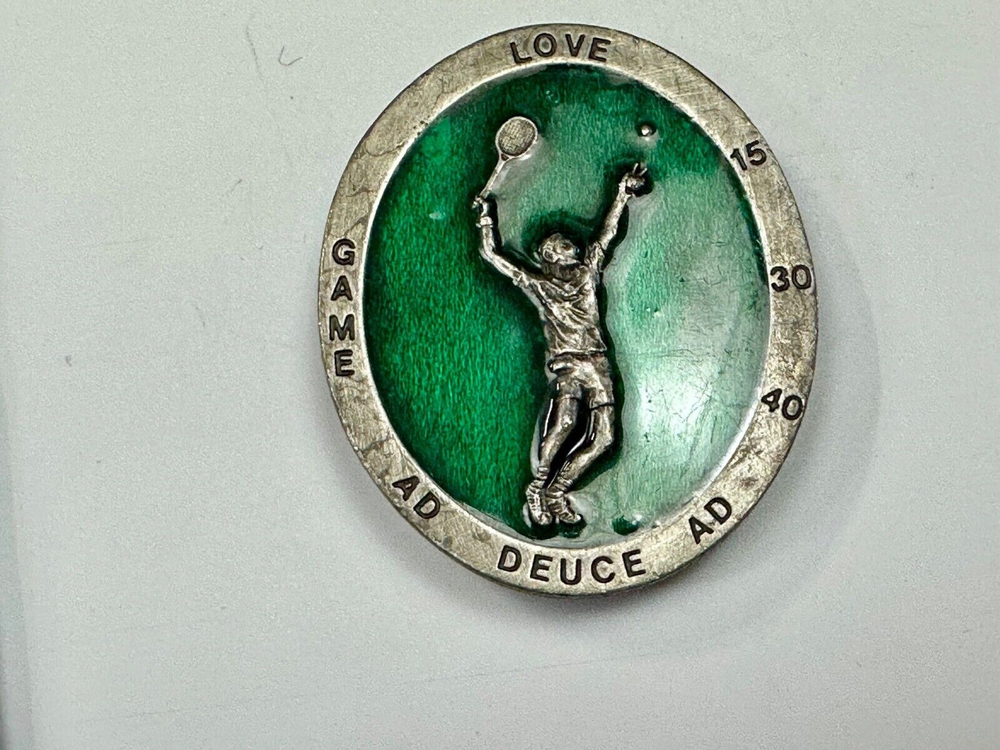Tennis Match Commemorative Game Ad Deuce Love Vintage 70's Bergamot belt buckle