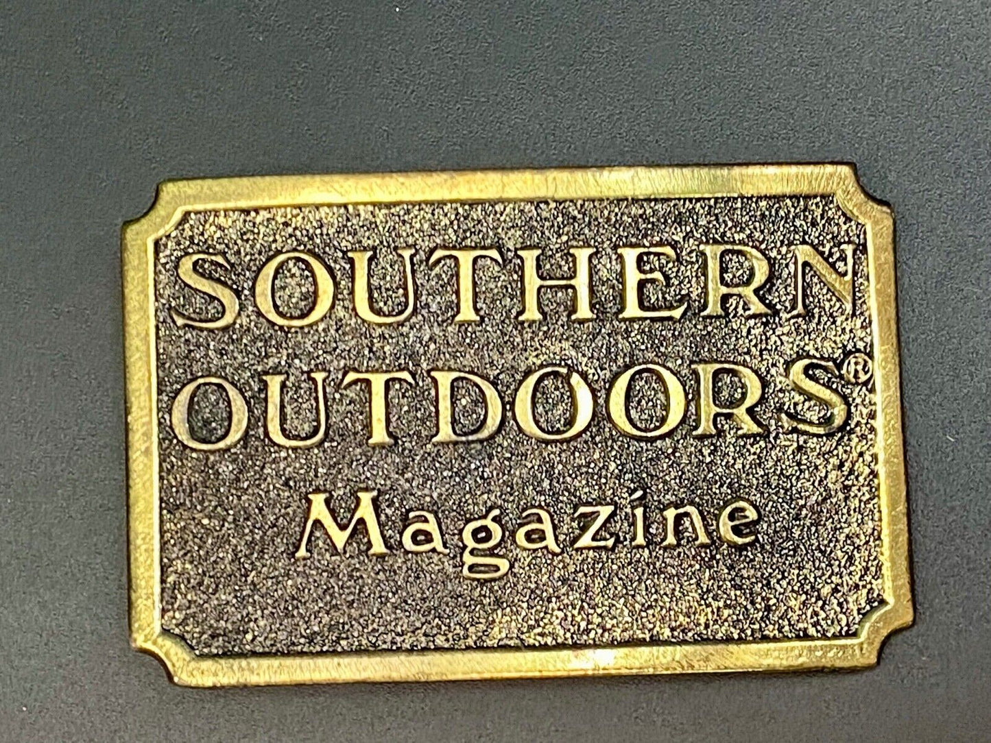 The Great American Buckle Co Vintage 1982 Southern Outdoors Magazine Belt Buckle
