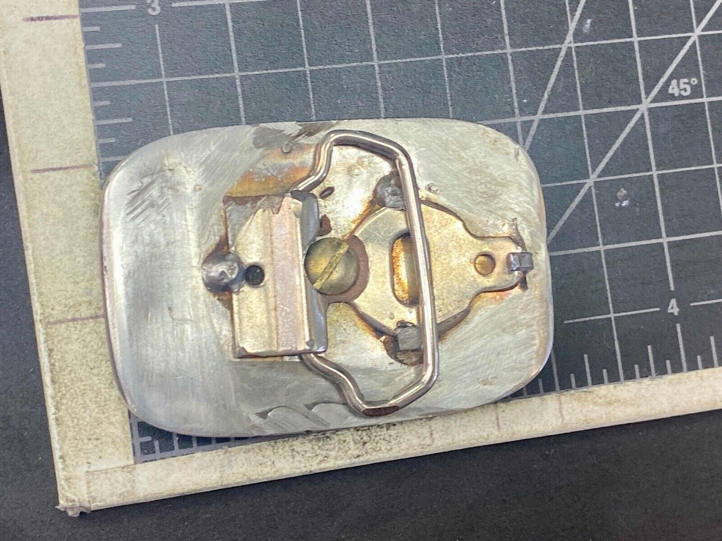 Beautiful Curved Rose On Artisan? Silver? Tone Belt Buckle