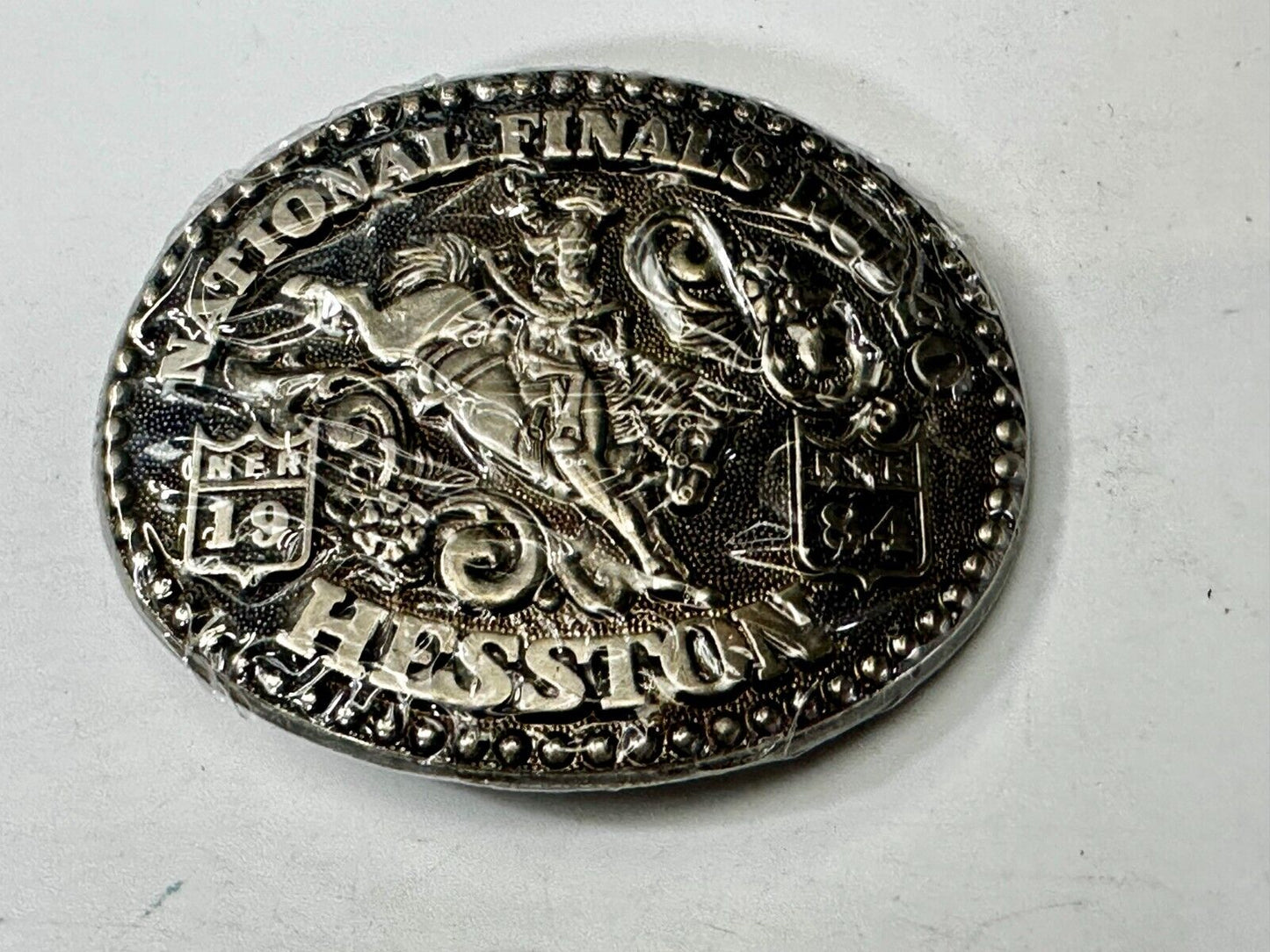 1984 Hesston National Finals Rodeo NFR Cowboys Youth Size NOS Belt Buckle