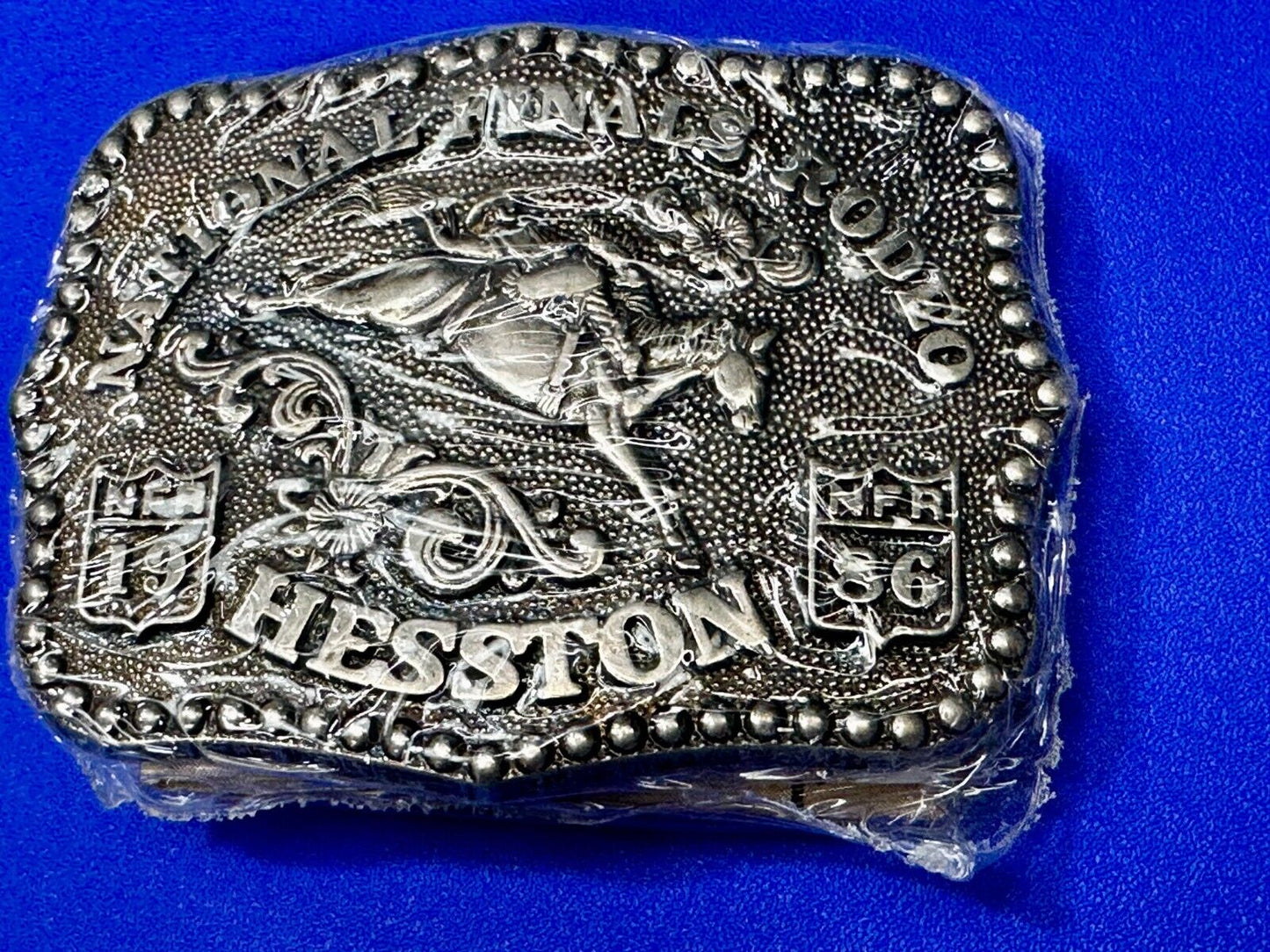 1986 Hesston National Finals Rodeo NFR Cowboys Youth Size NOS Belt Buckle