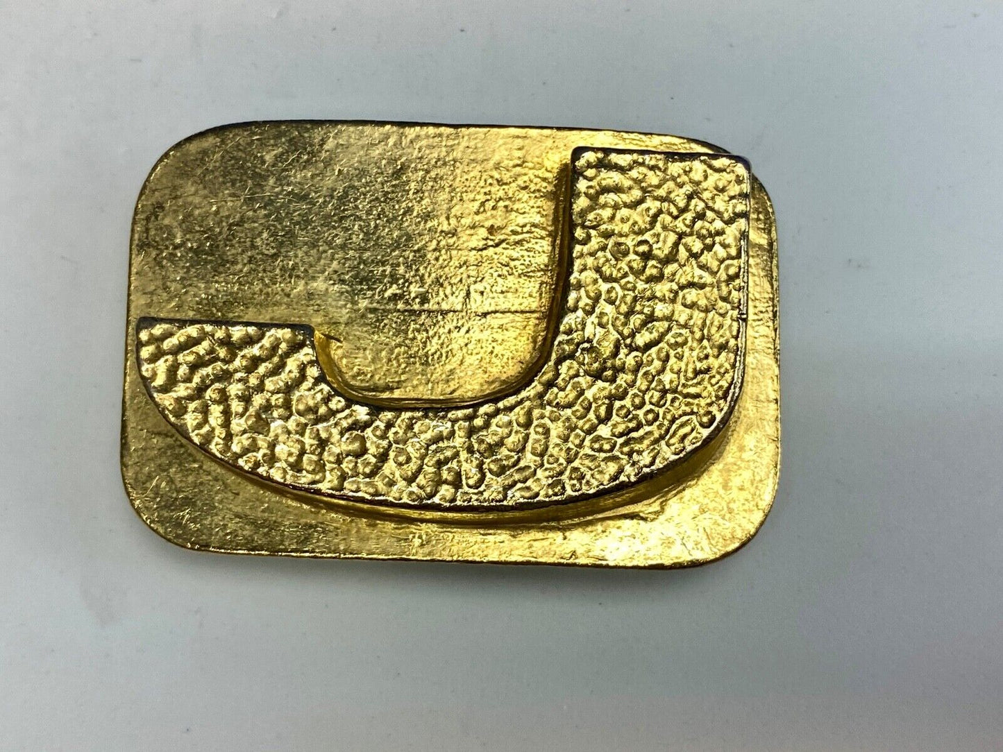Big gold tone block letter J belt buckle - Name, Initial, personal meaning!