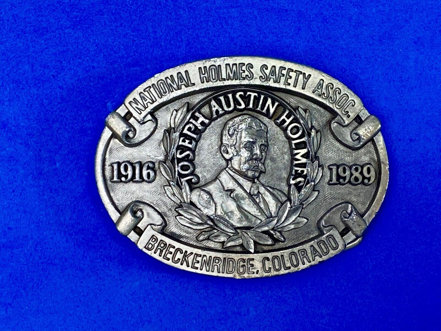 Vintage 1989 National Homes Safety Assoc Breckenridge Co Belt Buckle By Fox Add