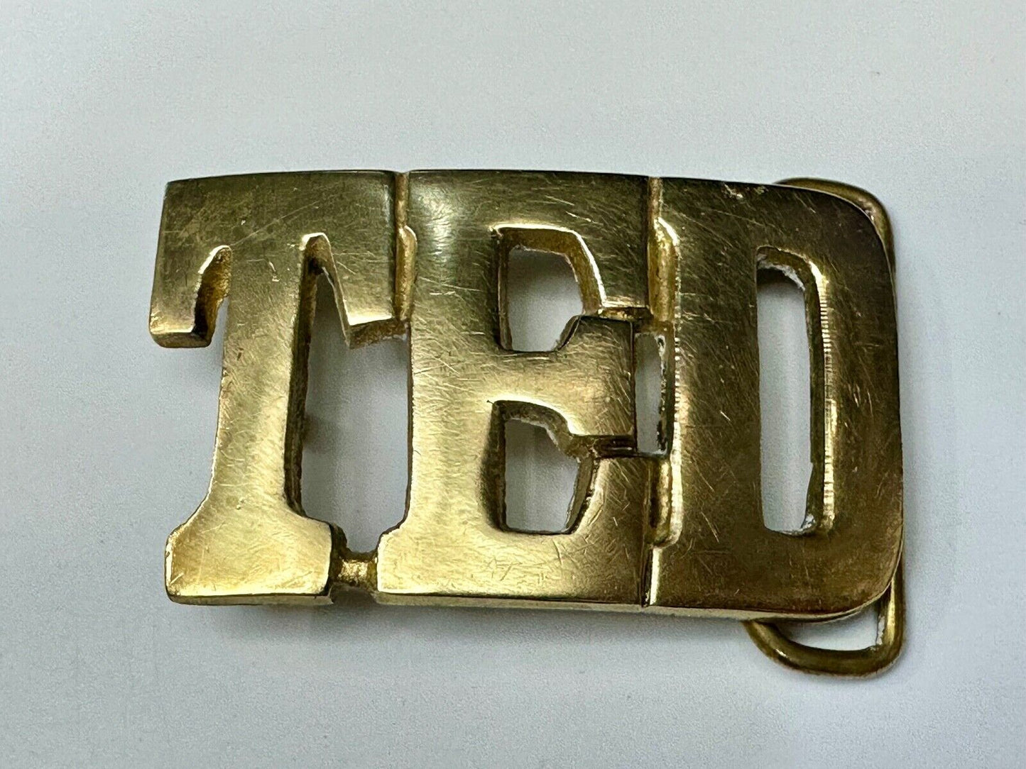 TED Custom Name in Cutout block letters solid brass Baron belt buckle