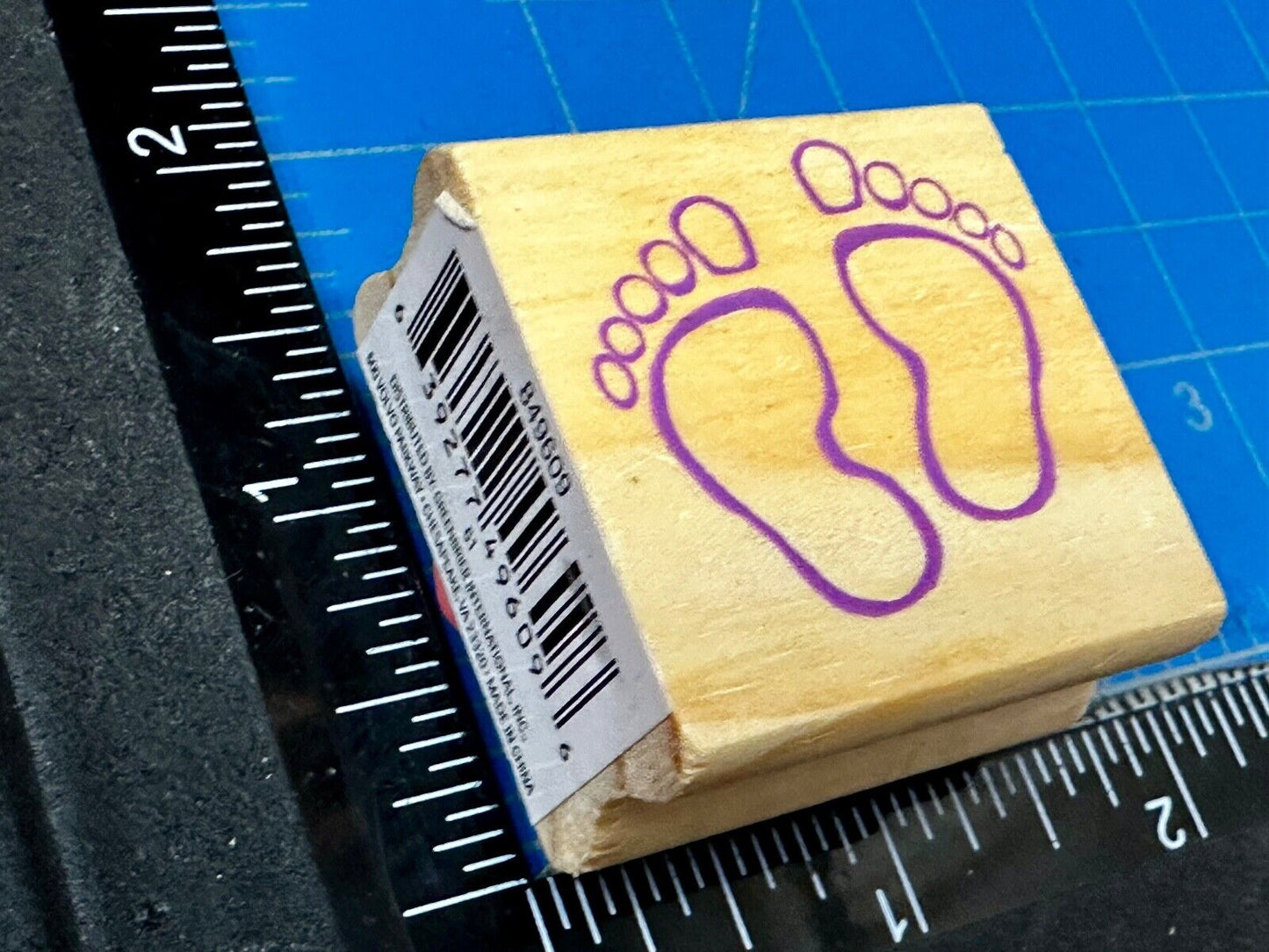 Baby Footprints Feet - NOS 1.5" Rubber Stamp for Crafting and Card Making