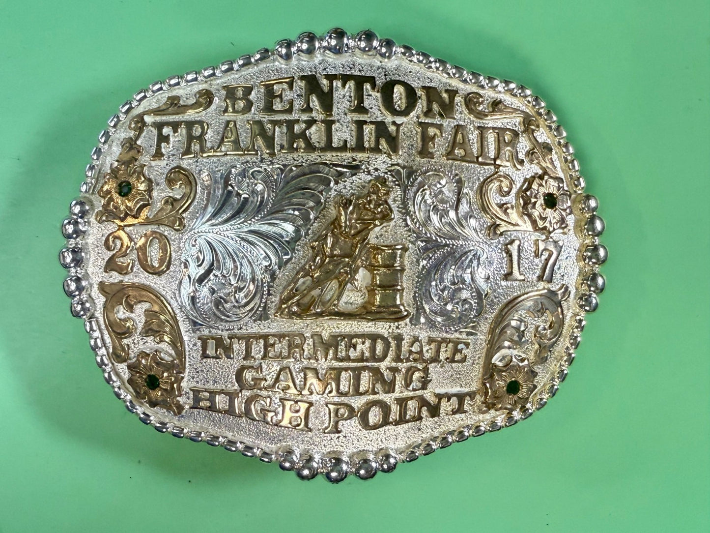 Benton Franklin Fair 2017 Gaming High Point Trophy Belt Buckle by Corriente