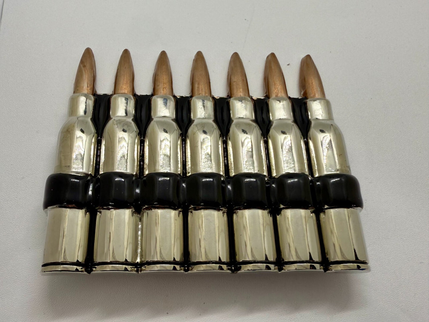 Ammo Bullets Clip MOS Figural Seven Shots Gun Collectors Heavy Large Belt Buckle