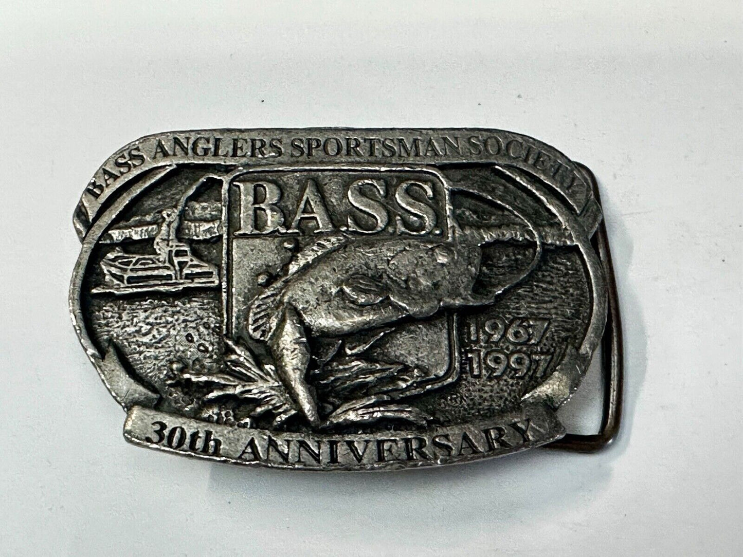 30th Anniversary BASS Anglers Sportsman Society Fishing Fishermans Belt Buckle