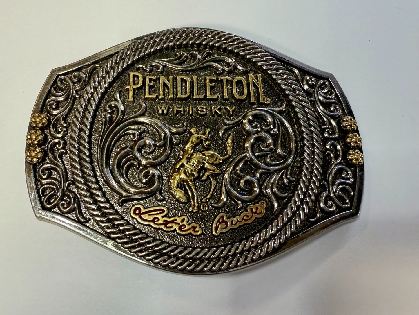 2021 Pendleton Whiskey Let'er Buck Rodeo Cowboy Montana Silversmiths Belt Buckle