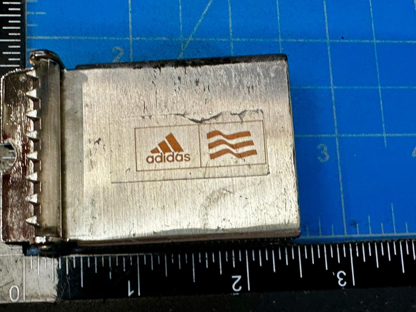 Adidas Golf Stripe Pattern Silver Tone Replacement Dress Style Vtg. Belt Buckle