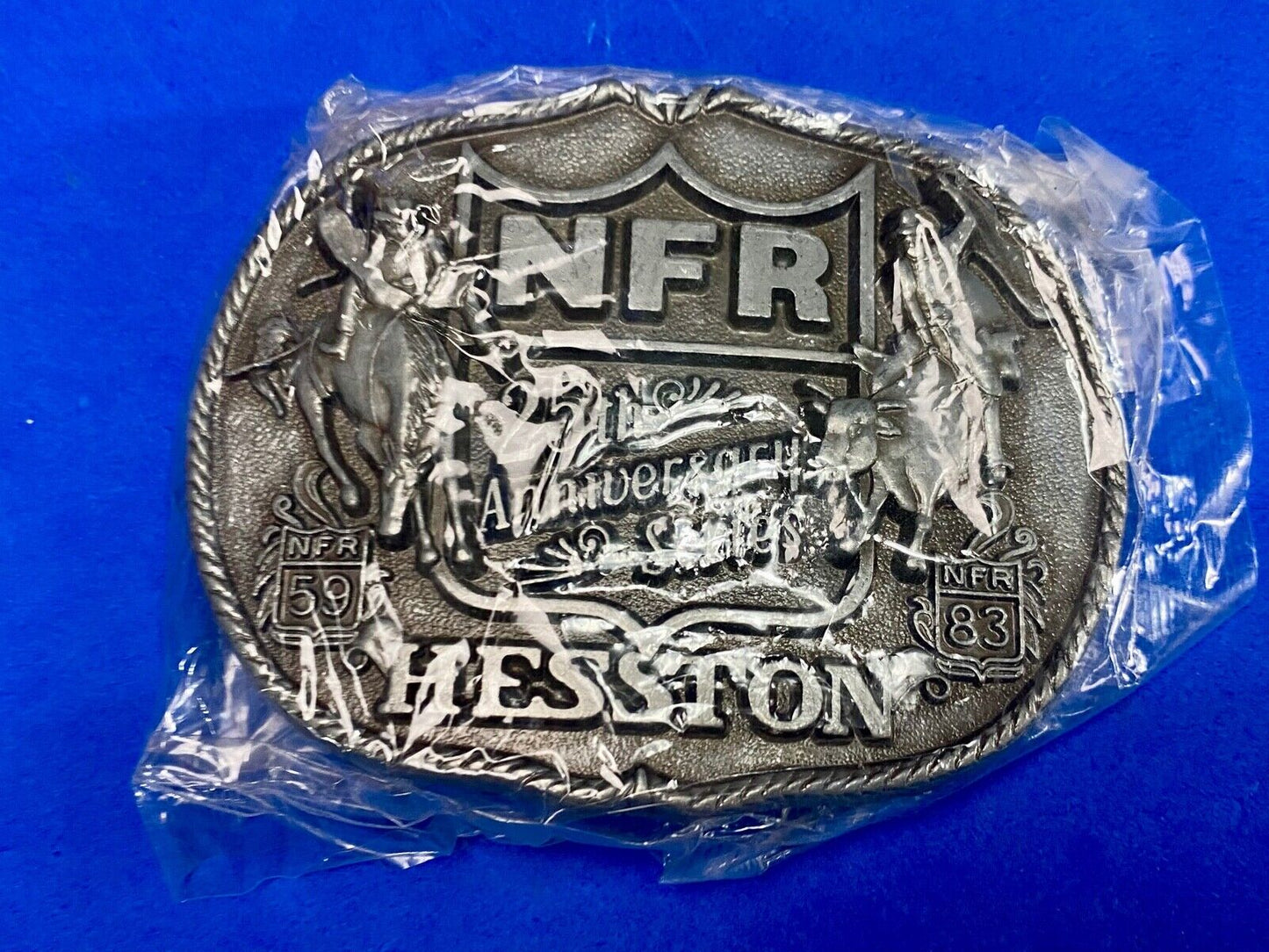 1983 Nos 25Th Anniversary 1St Edition National Finals Rodeo Nfr Belt Buckle