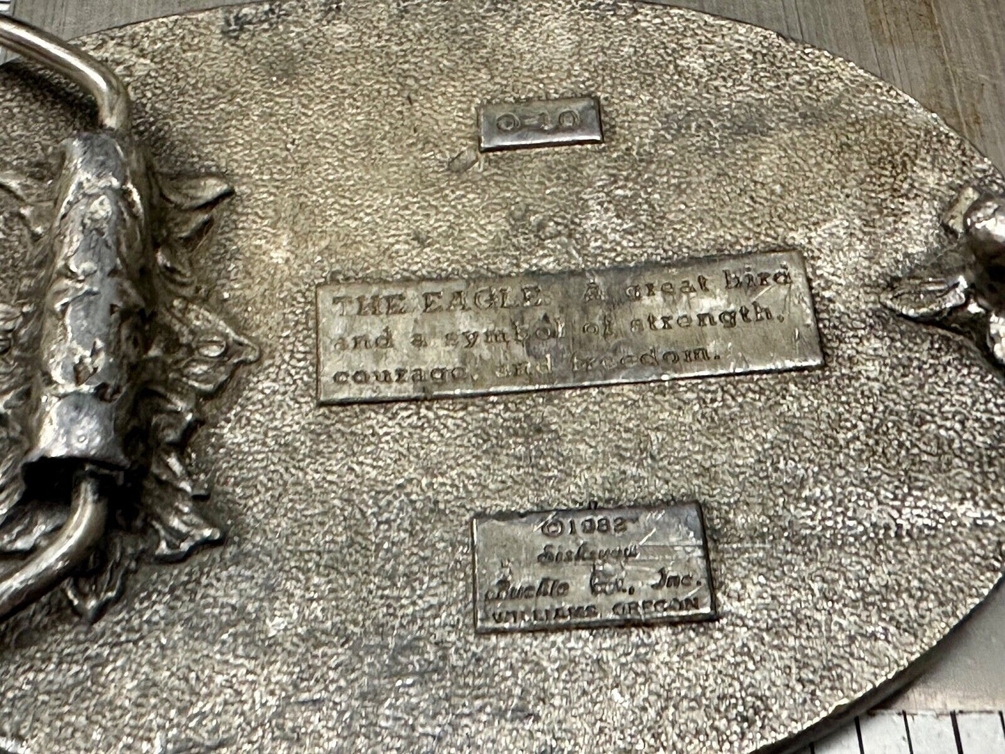 Attacking Eagle Vintage 1982 O-10 pewter siskiyou belt buckle