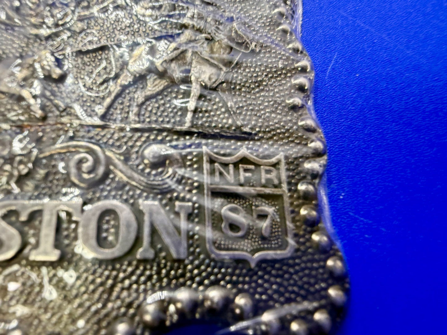 1987 Hesston NFR National Finals Rodeo Calf Roping NOS Belt Buckle