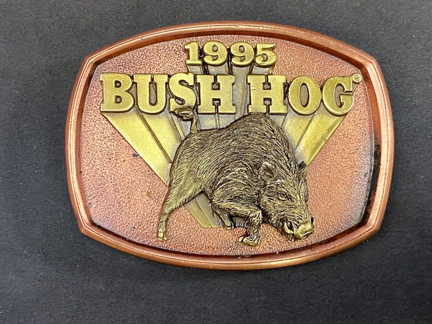 The Bush Hog Rotary Cutter Lawn Construction Tractor Company Belt Buckle 1995