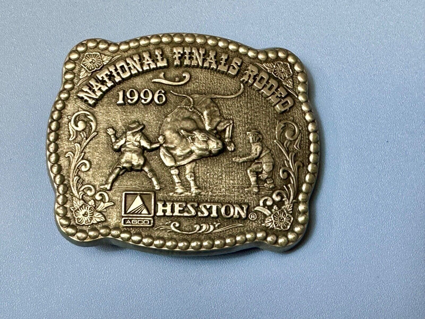 1996 Youth size NFR National Finals Rodeo ADM Kicking Bronc belt buckle