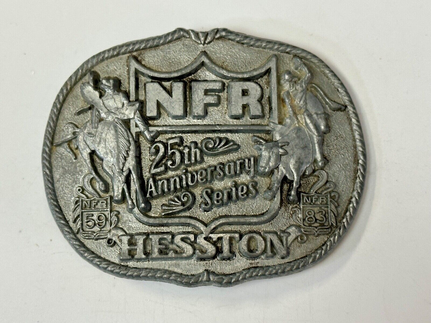 1983 Hesston National Finals Rodeo 25th Anniversary Adult Collectors Belt Buckle