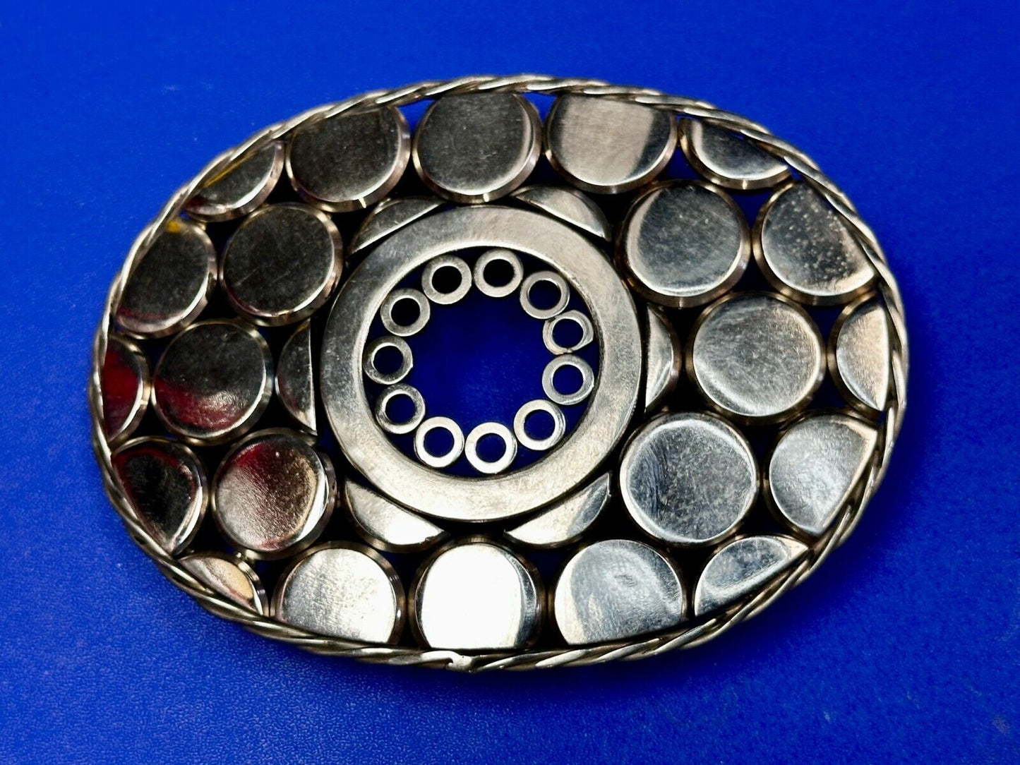 Unique Welder Machine Shop Folk Industrial Art Quality Artisan Oval Belt Buckle