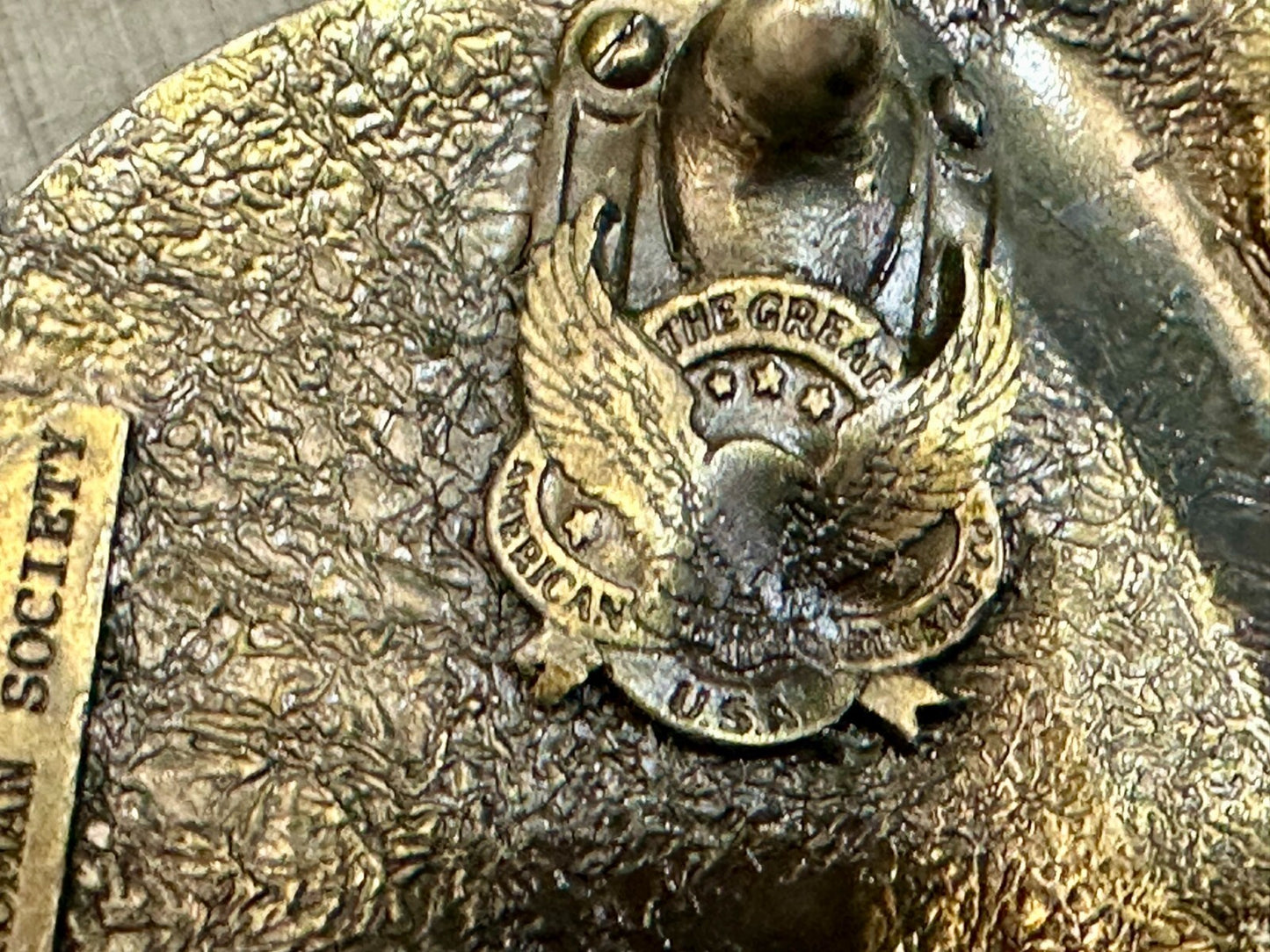 BASS Anglers Sportsman Society LIFE MEMBER Brass Tone Great American Belt Buckle