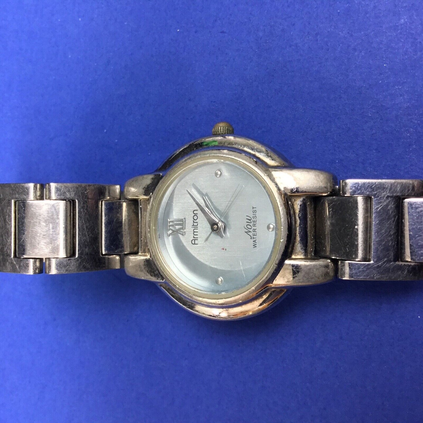 Armitron NOW Silver tone Comes Ladies Round Dress Watch - Working Well