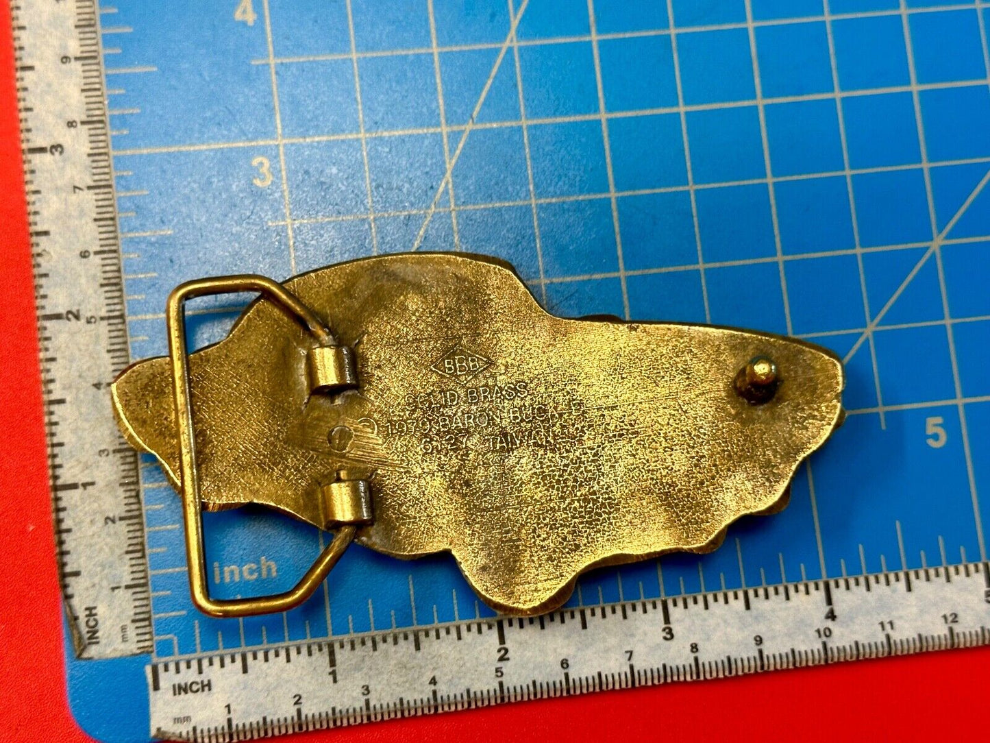 1st Generation Corvette Solid Brass Car Collectors Baron Belt Buckle 1979