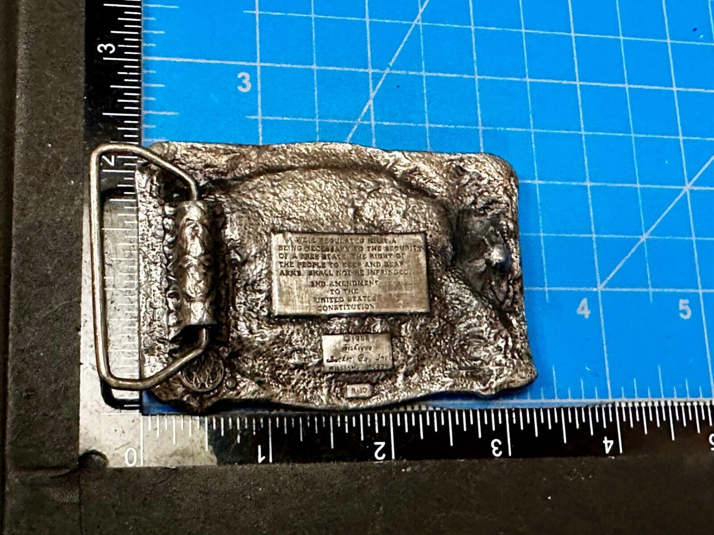 The Right To Bear Arms Is the Right ToBe Free 2nd Amendment VTG 1982 Belt Buckle