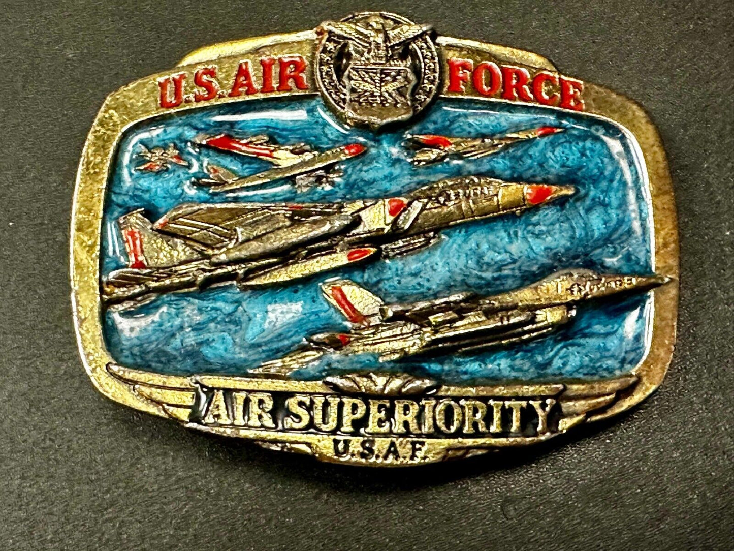 USAF Air Force Air Superiority Vintage 1989 The Great American Belt Buckle Co