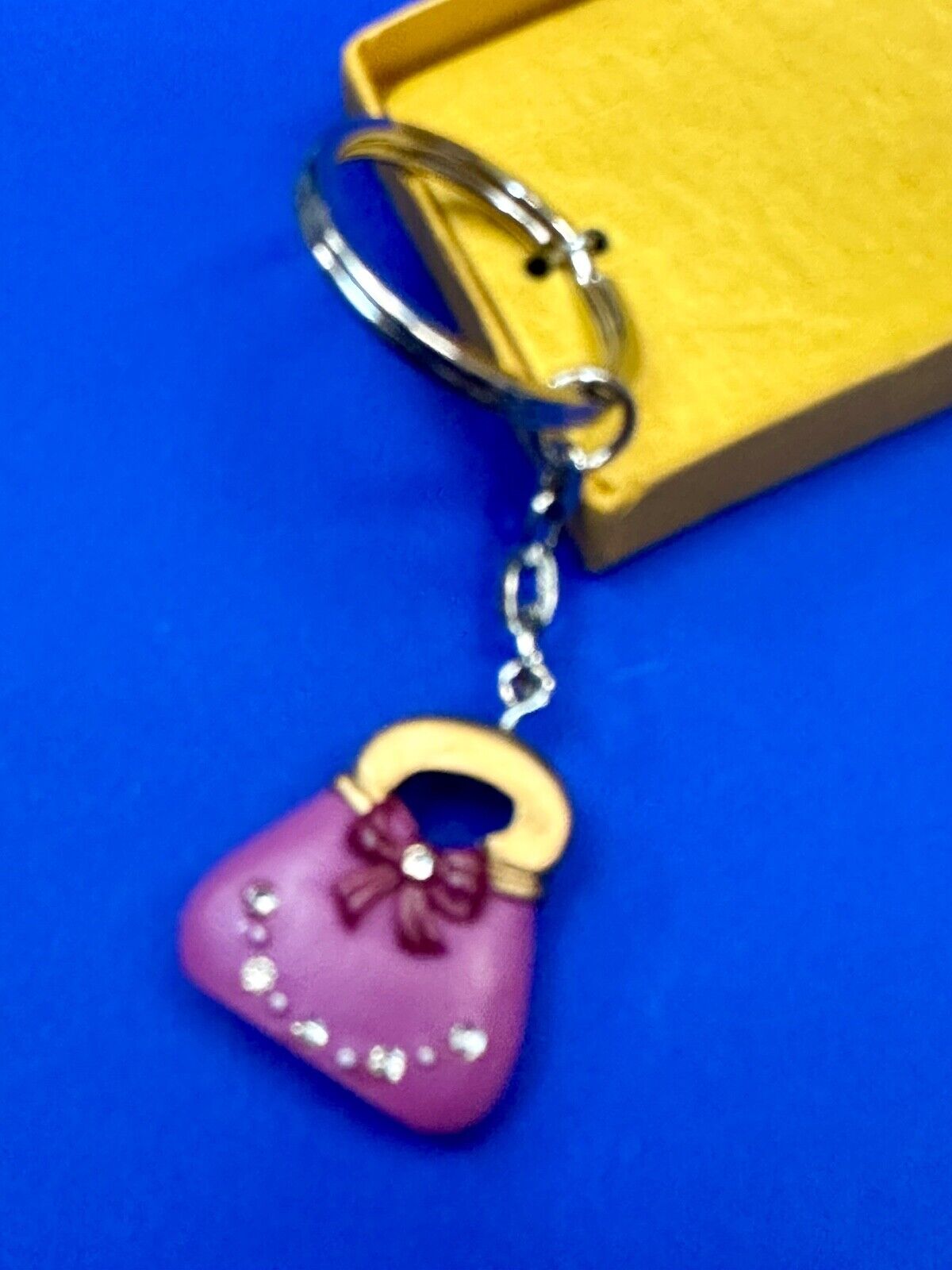 Adorable Jeweled Purple color Purse Fashioncraft Keychain - Key Ring Chain