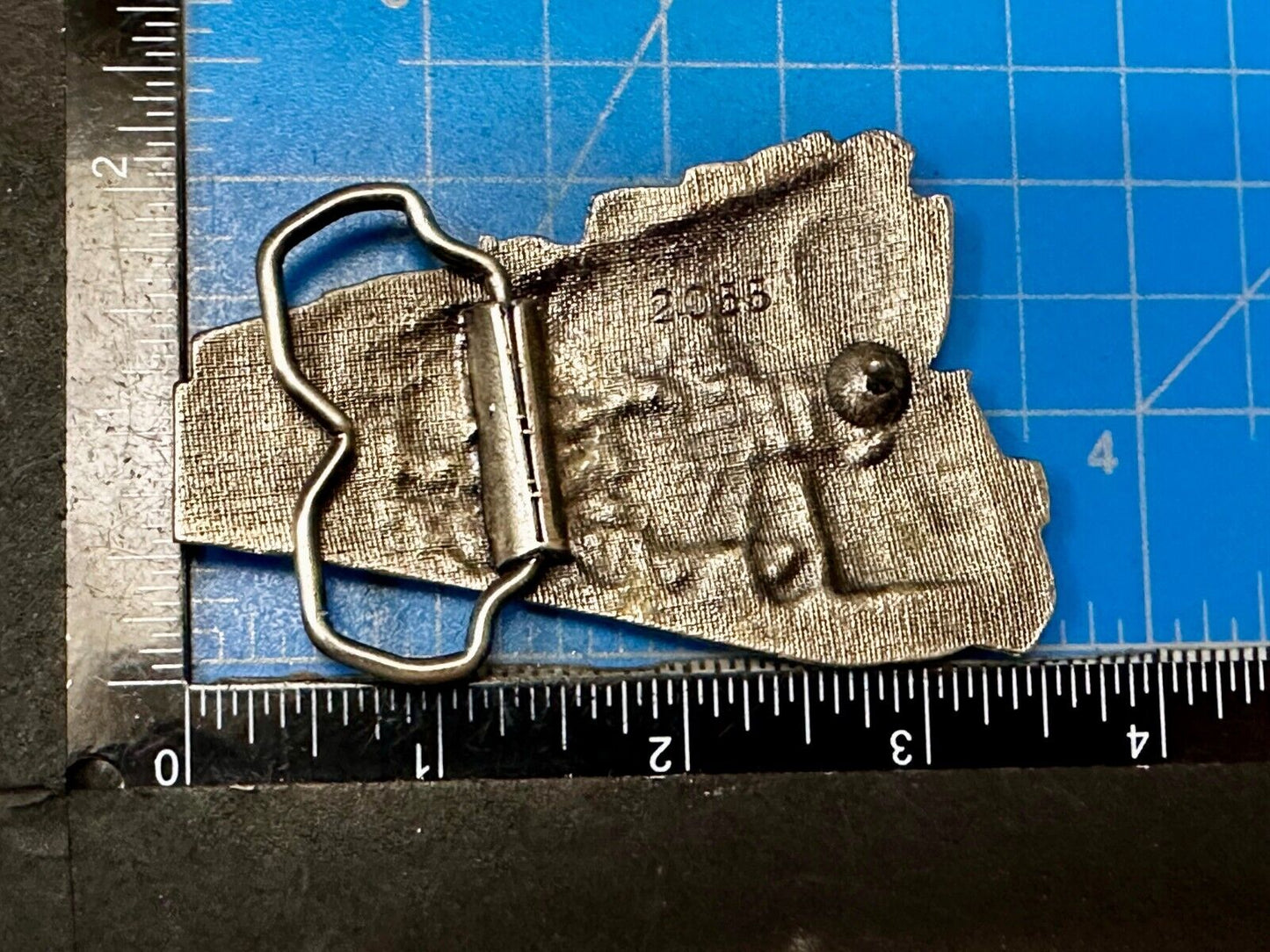 Train Locomotive Steam Engine RR RailRoad Vintage Figural Belt Buckle No. 2055