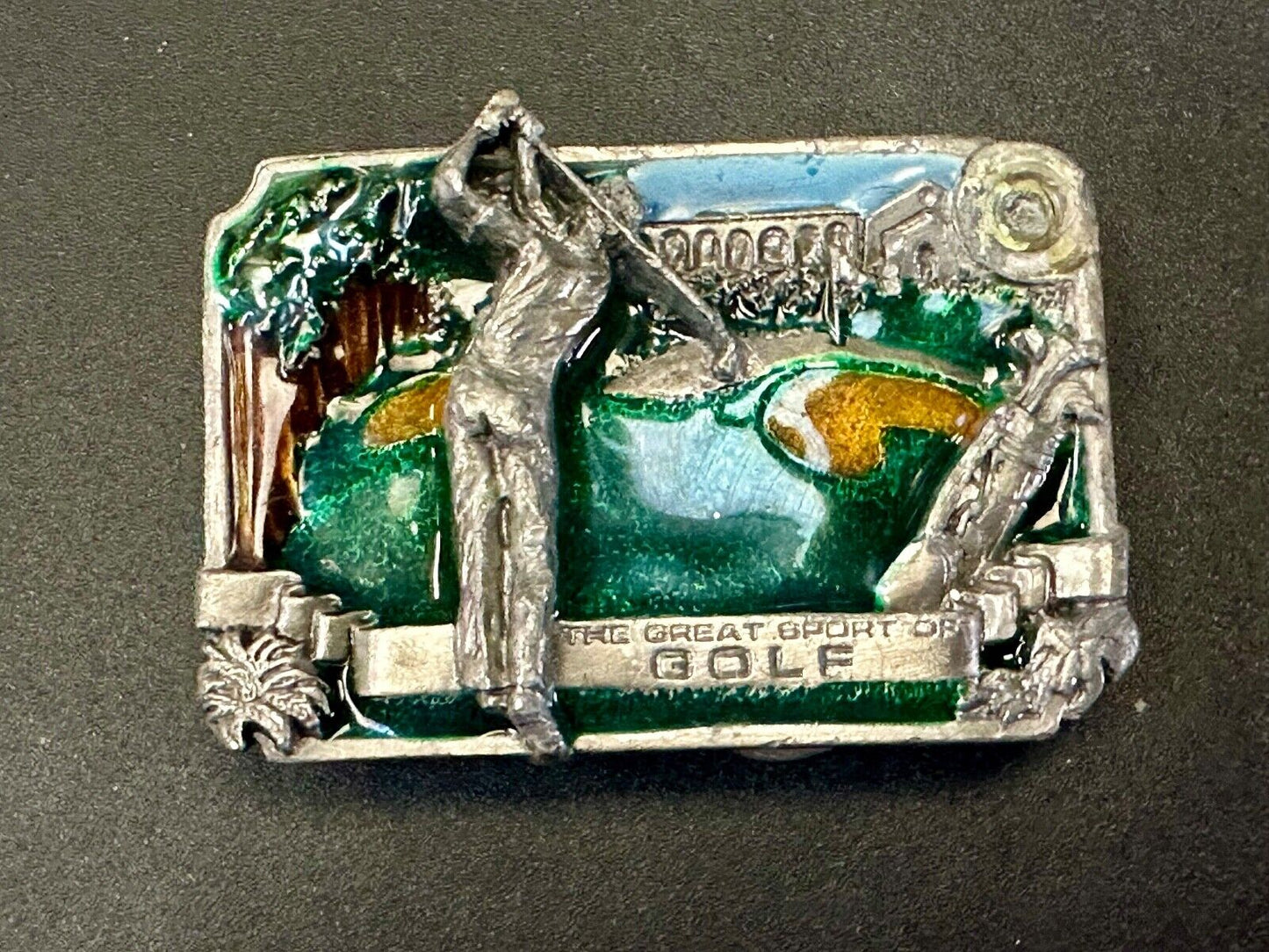 The Great Sport of Golf belt buckle - ball to the green course par handicap L-86
