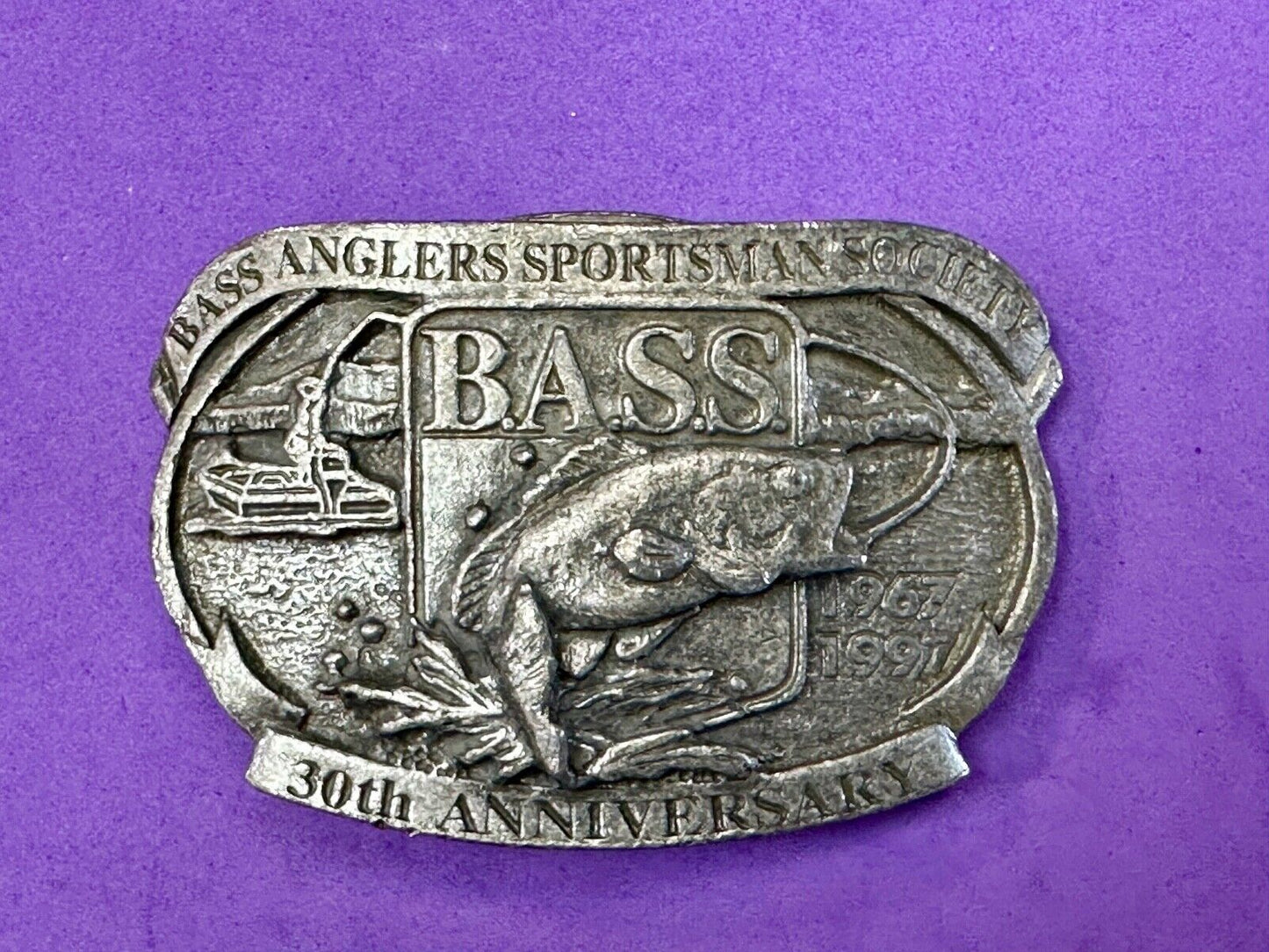BASS 30th Anniversary Belt Buckle Bass Anglers Sportsman Society - 1997