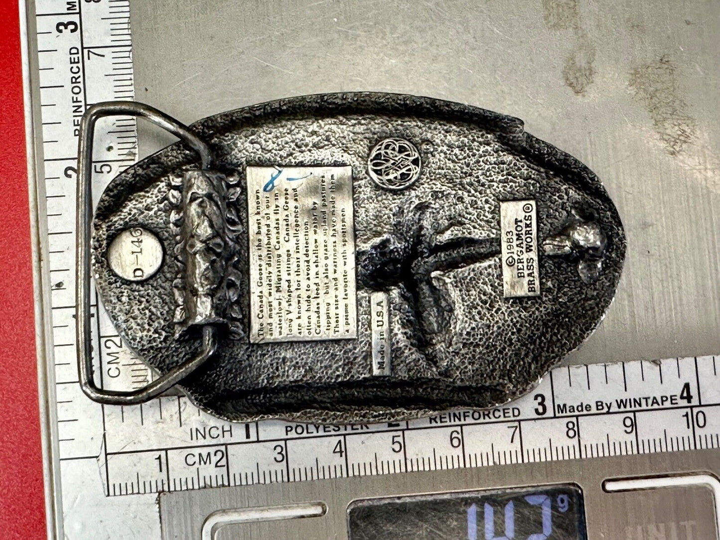 The Canadian Goose commemorative vintage 1983 bergamot belt buckle