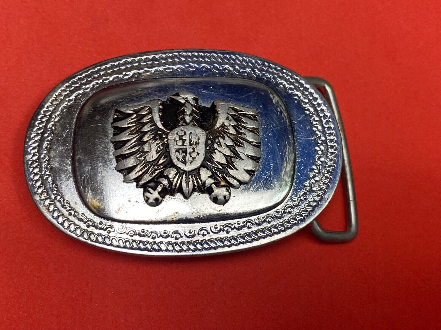 Vintage Eagle And Shield Two Tone Belt Buckle Gold Wing?