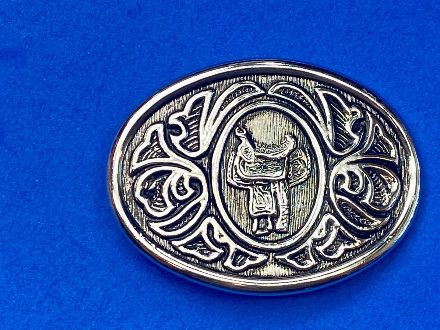 Vintage 1970's Horse Saddle Western & Cowboy Fashion Belt Buckle