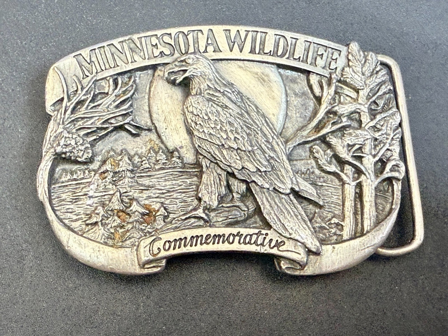 The Bald Eagle Minnesota Wildlife Commemorative 1986 Arrowhead Belt Buckle