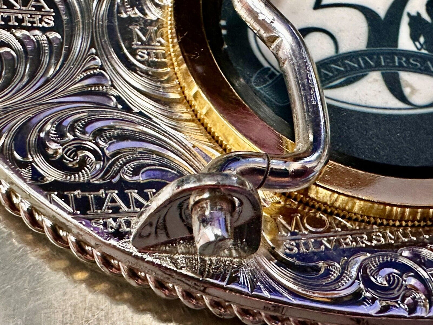 Vintage Blank Coin CollectorsTwo Tone Vintage Montana Silversmith Belt Buckle