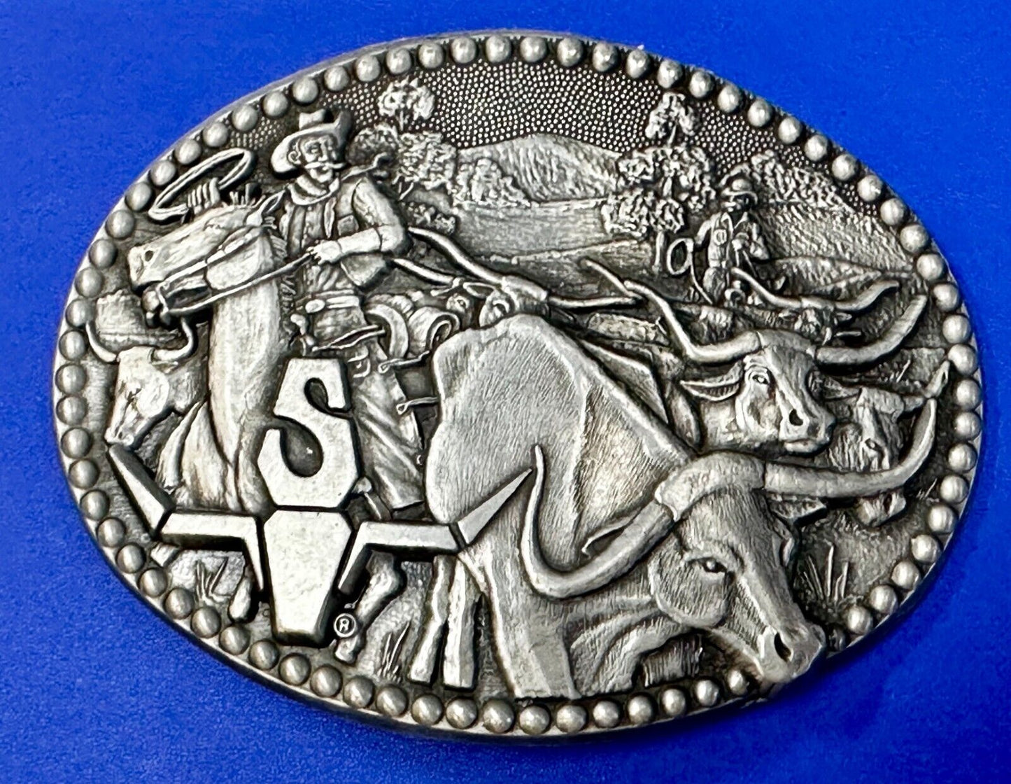 Award Design Medals Zee Series Longhorn Cattle Drive Cowboy Western Belt Buckle!