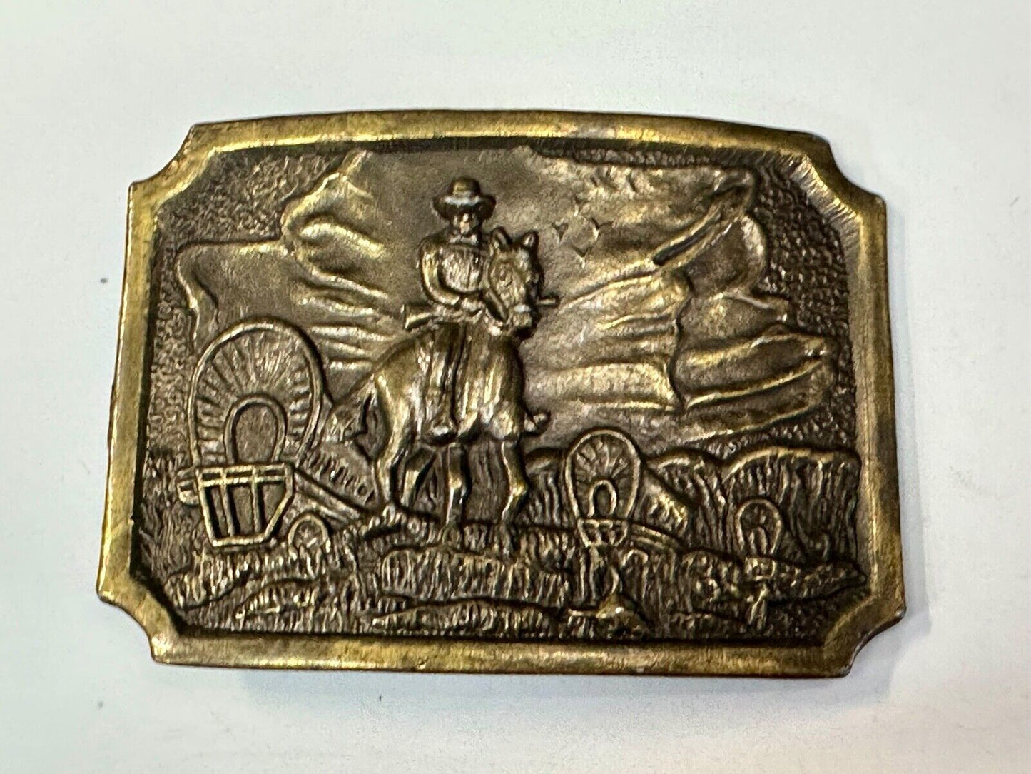 Tall in the Saddle Art Western Horse and Cowboy way of life! Vintage belt buckle