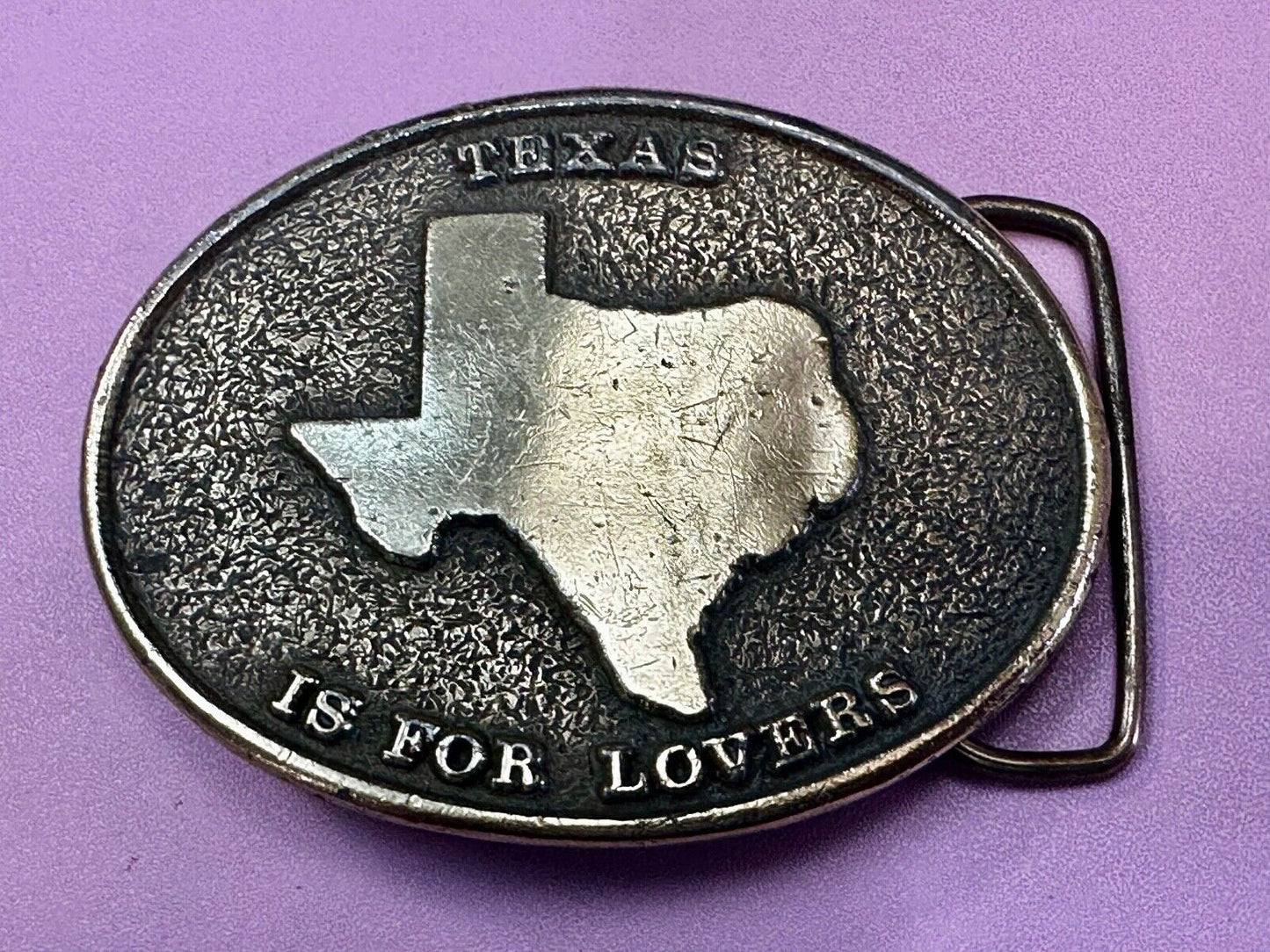 Texas is for Lovers EARLY Vintage 1976 Koleaco Belt Buckle