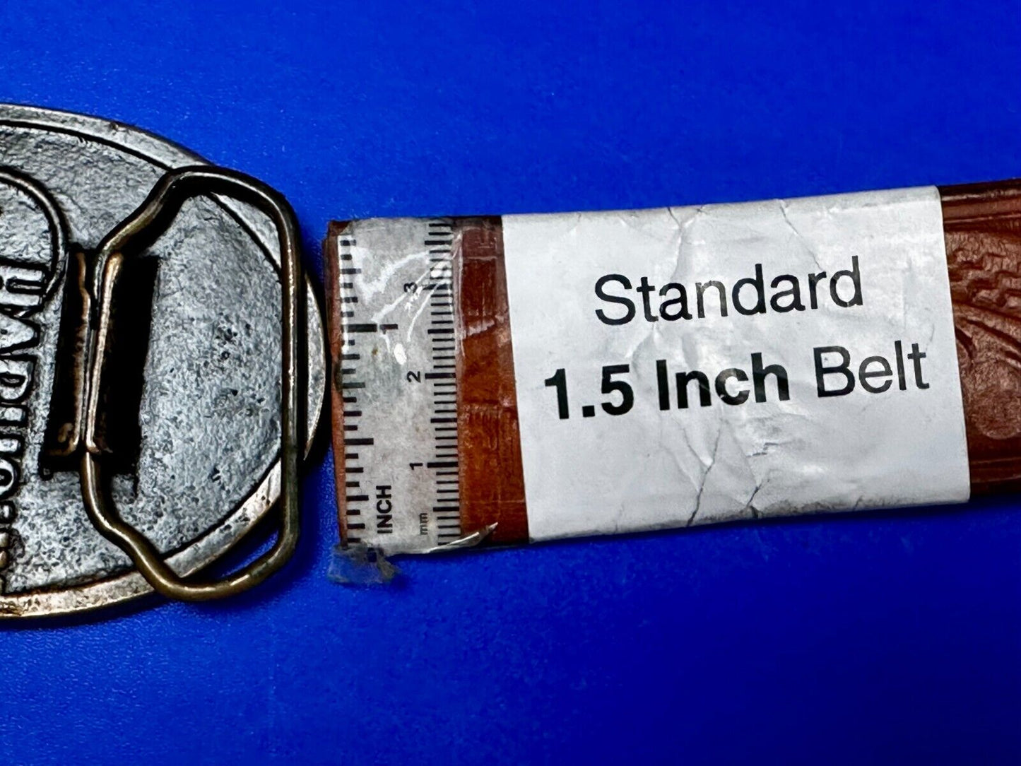 Texas Cutout State Shaped Center On Wooden Vintage Belt Buckle By Harmony Medals