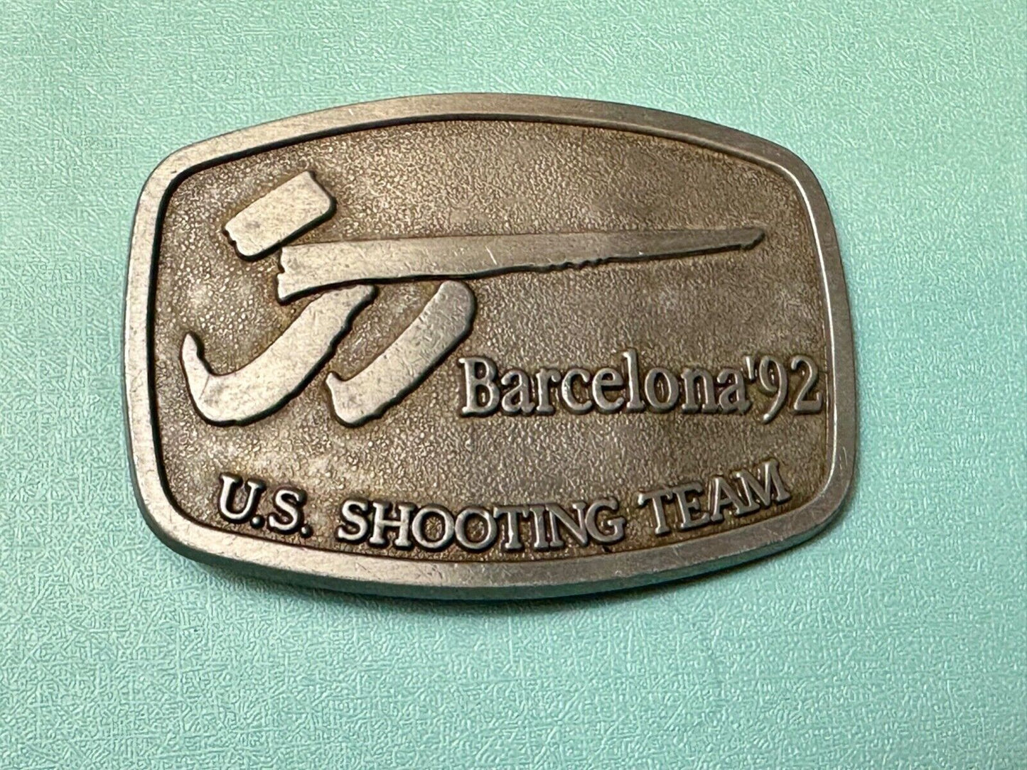 Barcelona 1992 Summer Olympics US shooting team Vintage belt buckle