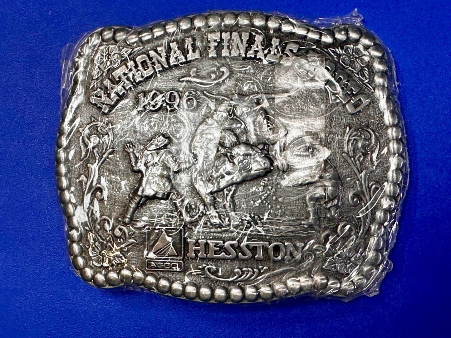 1996 Hesston NFR National Finals Rodeo Cowboys NOS Western Belt Buckle