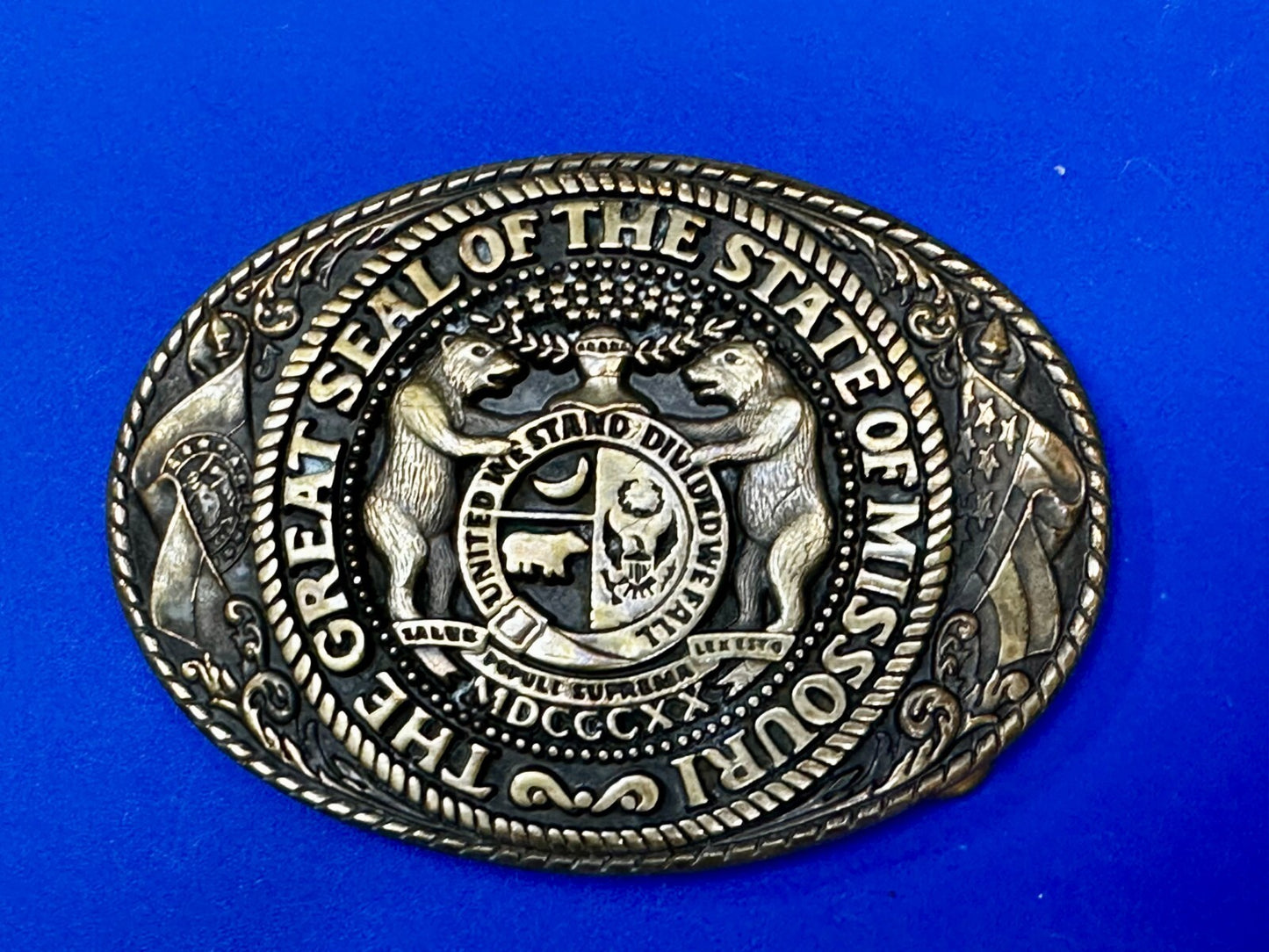 The Great Seal Of The State Of Missouri Statehood Series Tony Lama Belt Buckle