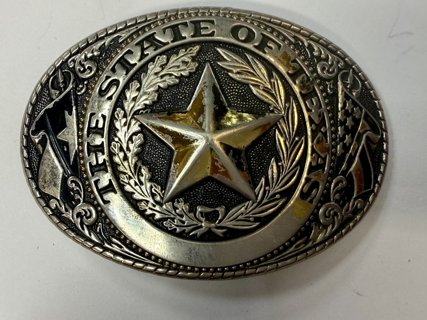The Great State Of Texas Lone Star Vintage Commemorative Belt Buckle W USA
