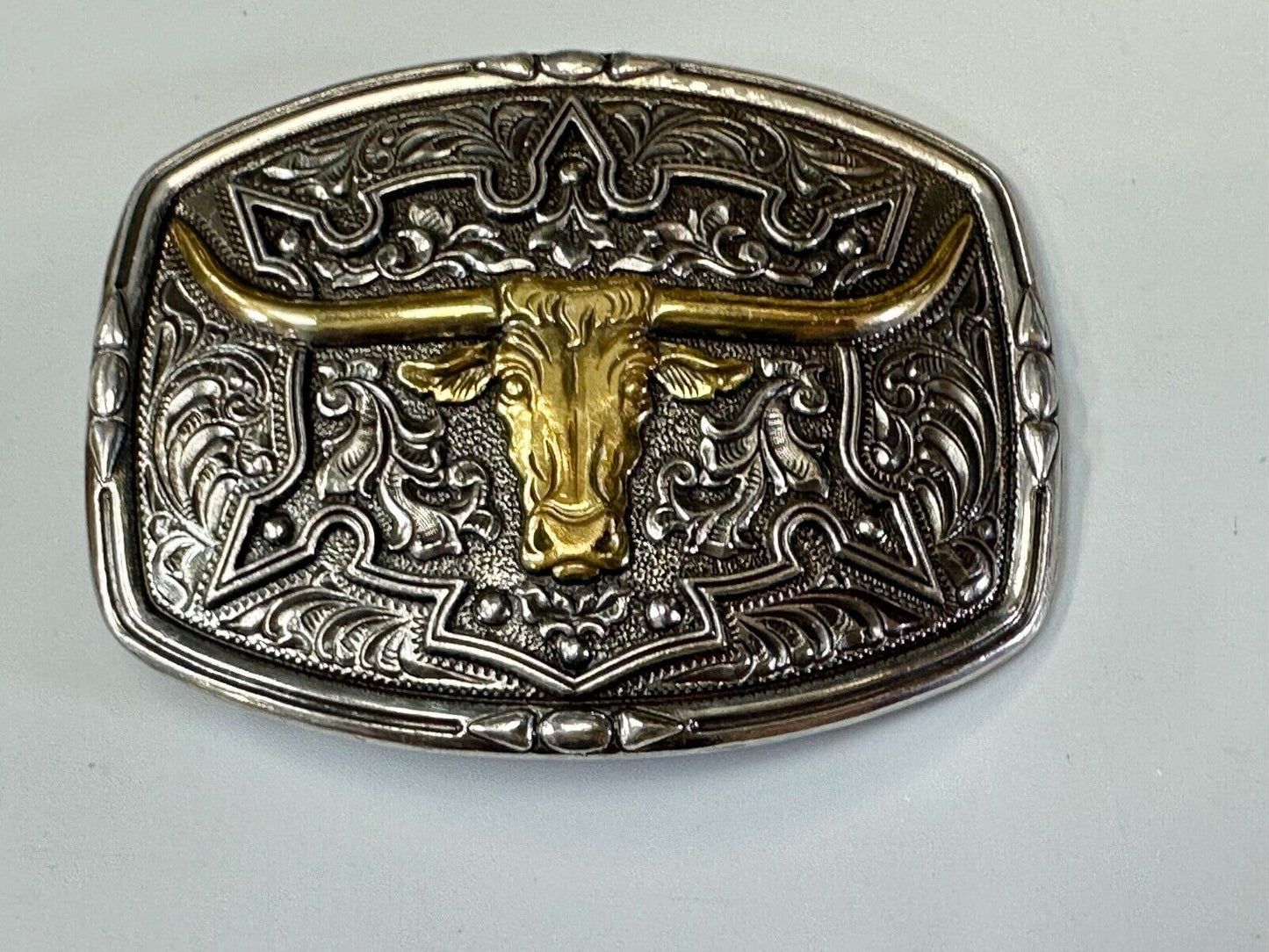 The Longhorn cow steer - cowboys cowgirls western belt buckle by Nocona