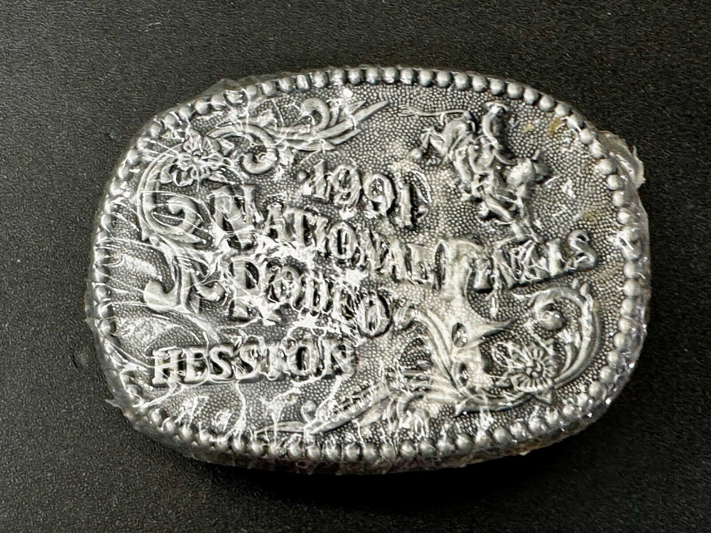 1991 Hesston National Finals Rodeo NFR Cowboys Youth Size NOS Belt Buckle